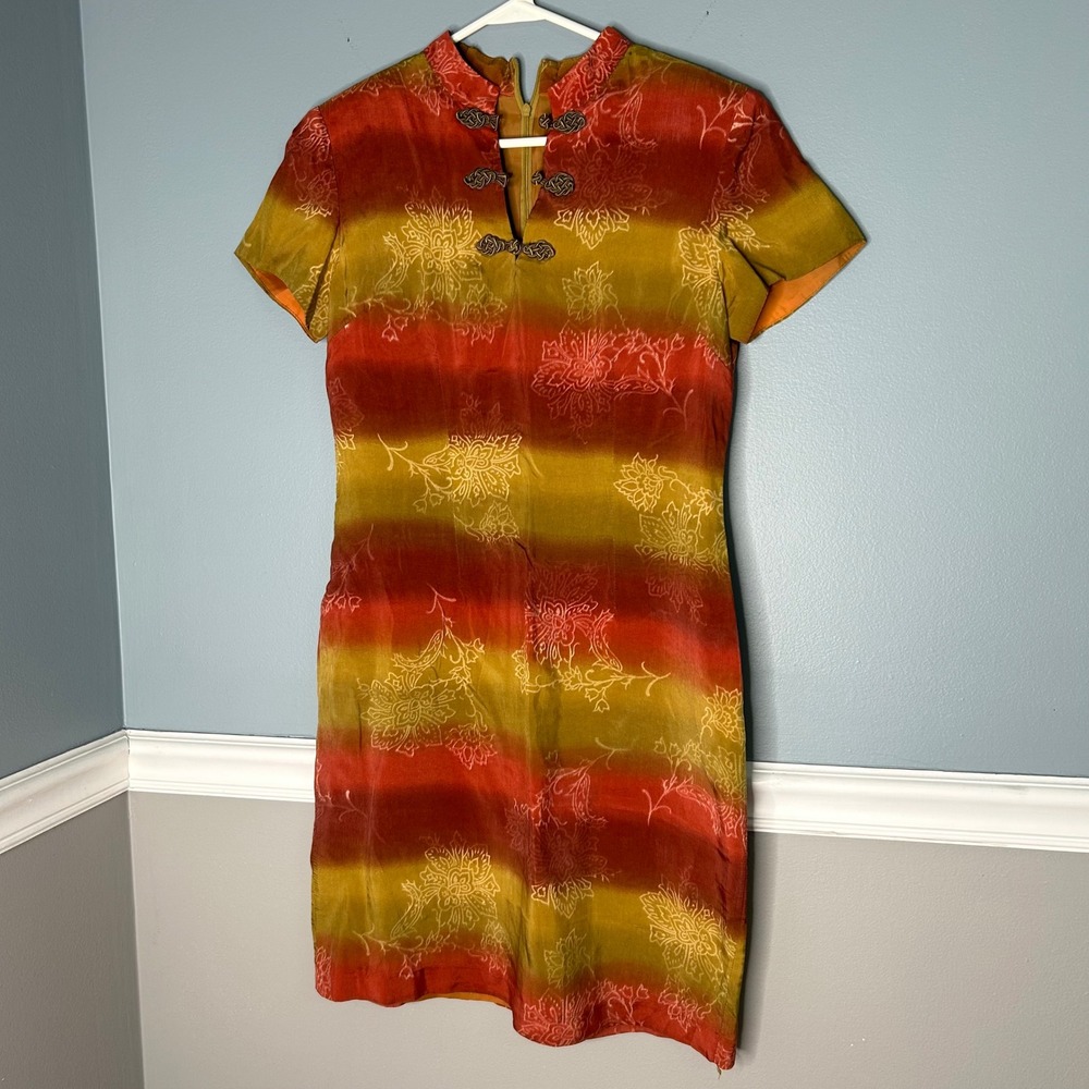 Vintage David Warren Petites dress Hawaiian retro boho‎ 8P USA